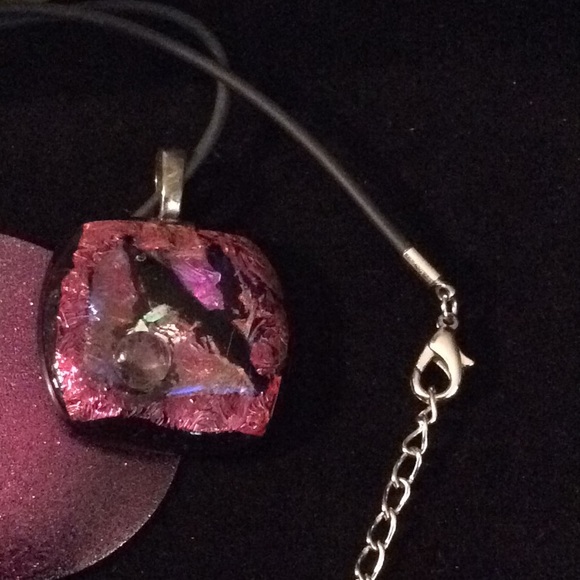 🐞 Incredible Orgonite crown chakra pendant & chrome earring set - Picture 8 of 10